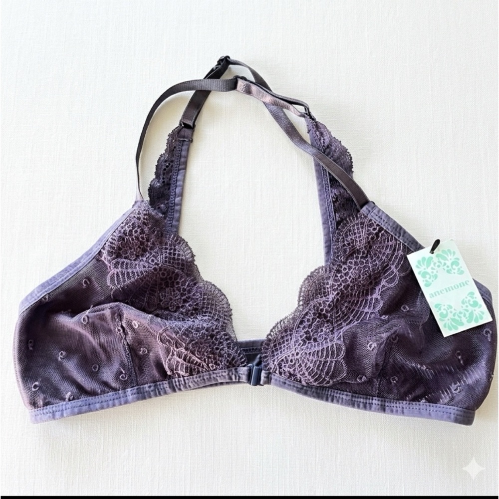 NWT Anemone Purple Lace Bralette Medium